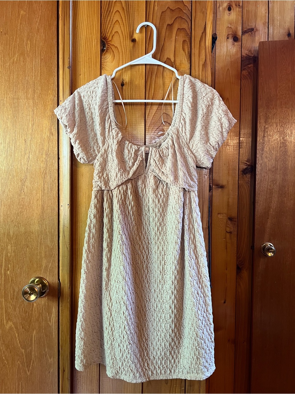 URBAN Romantics Cream Textured Mini Dress